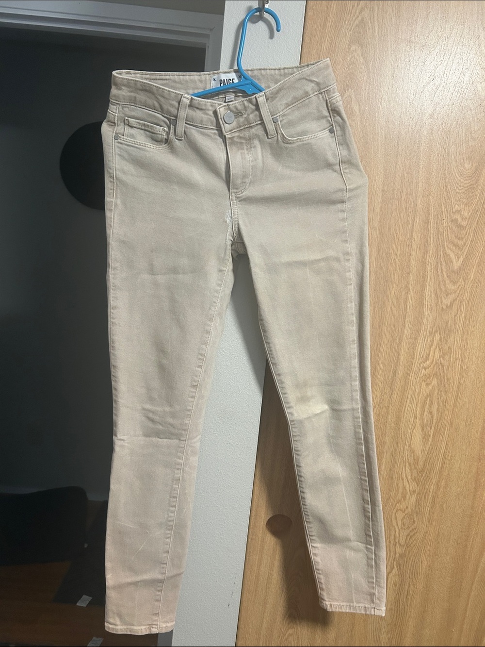 PAIGE Slim Stretch Skinny Jeans in Light Beige